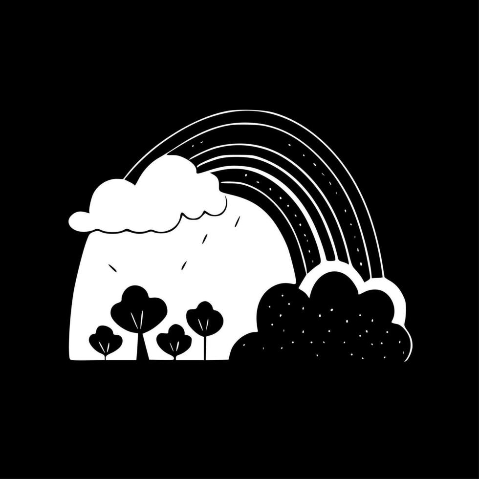 Rainbows, Black and White Vector illustration
