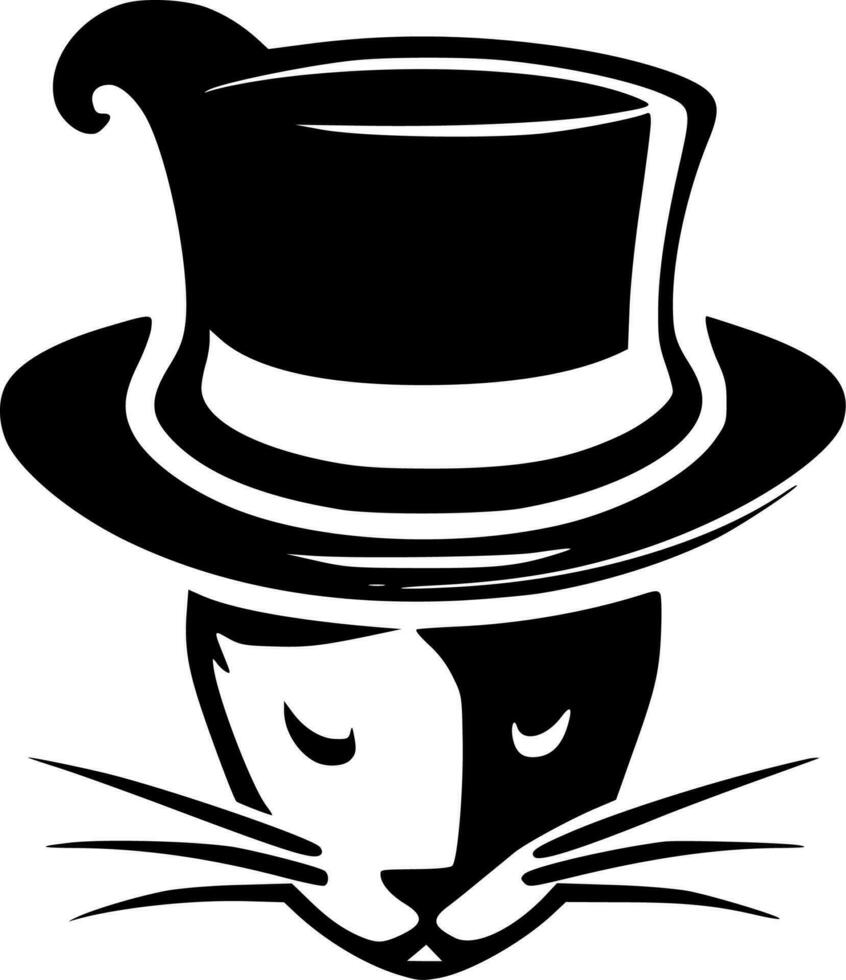 Cat in the Hat - High Quality Vector Logo - Vector illustration ideal for T-shirt graphic