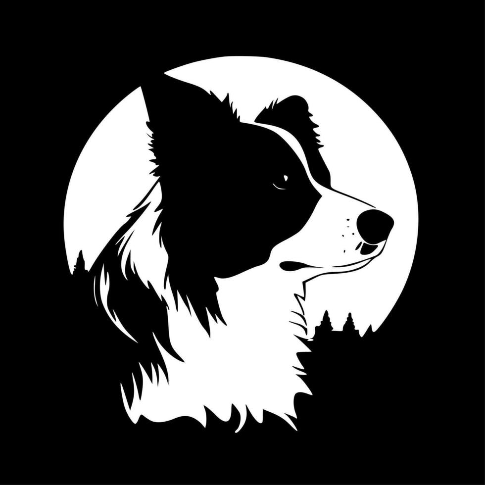 frontera collie - minimalista y plano logo - vector ilustración