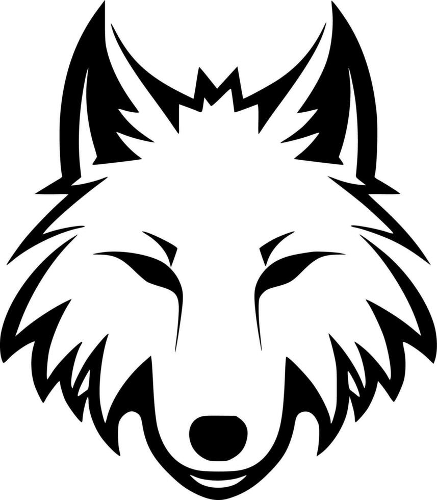 lobo - negro y blanco aislado icono - vector ilustración