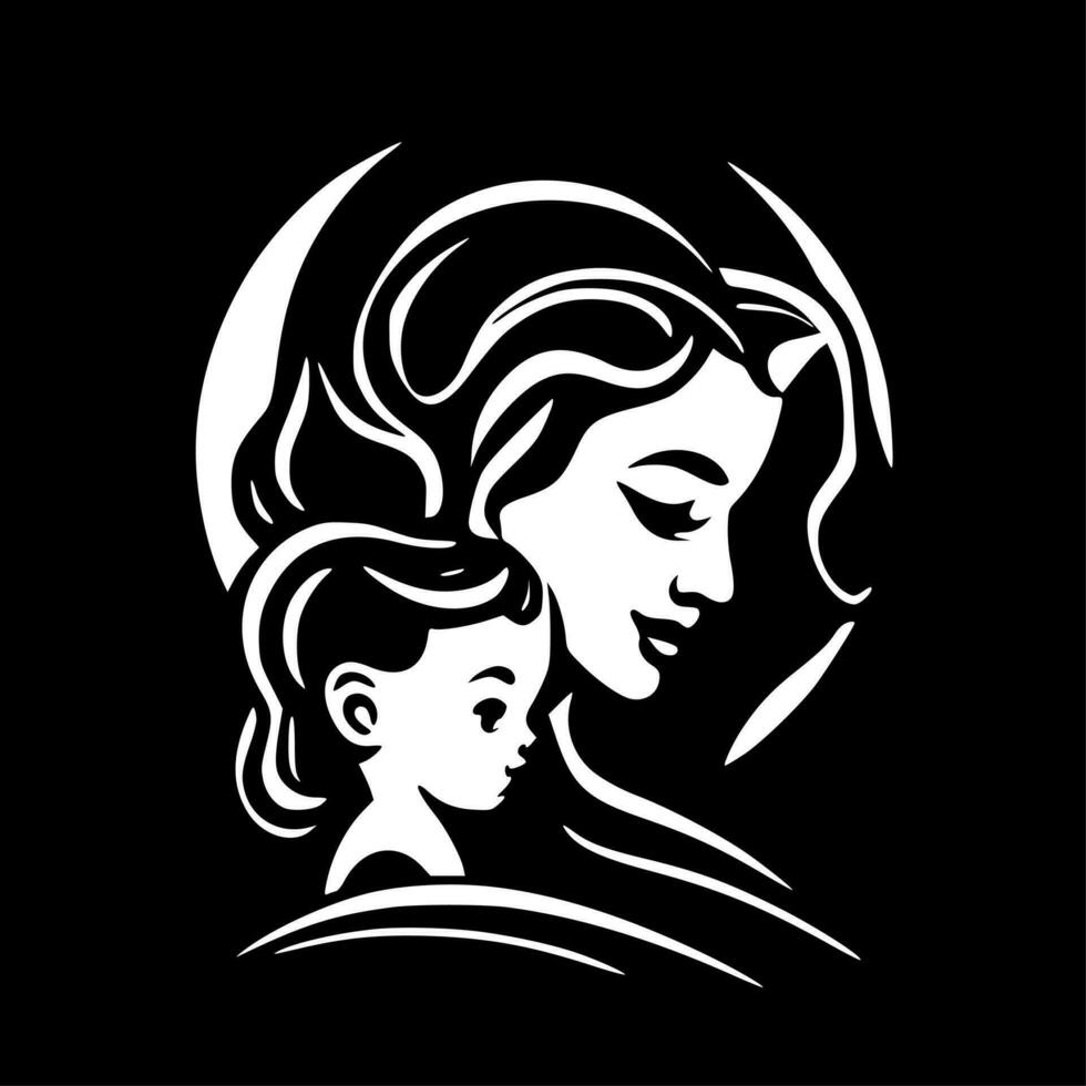 Mother, Minimalist and Simple Silhouette - Vector illustration