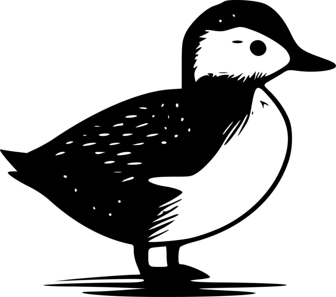 Duck - Black and White Isolated Icon - Vector illustration