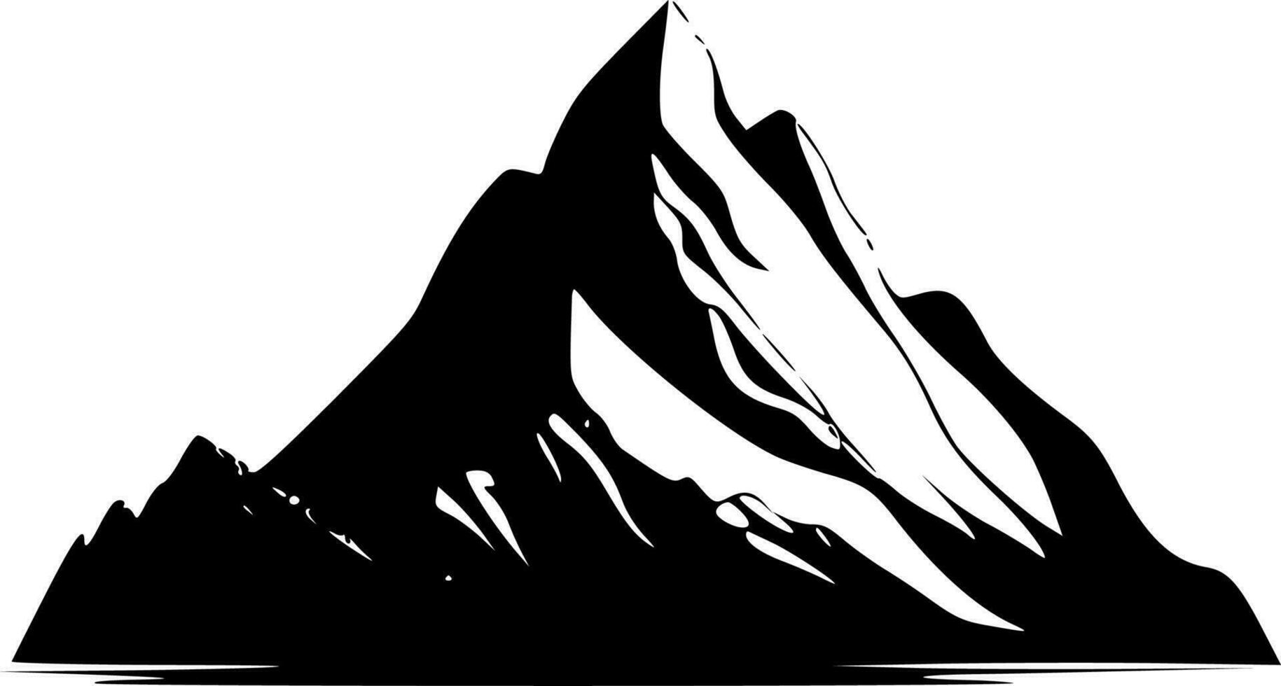 Mountain - Black and White Isolated Icon - Vector illustration