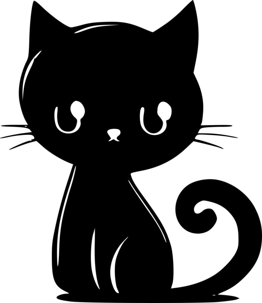 linda gato, minimalista y sencillo silueta - vector ilustración