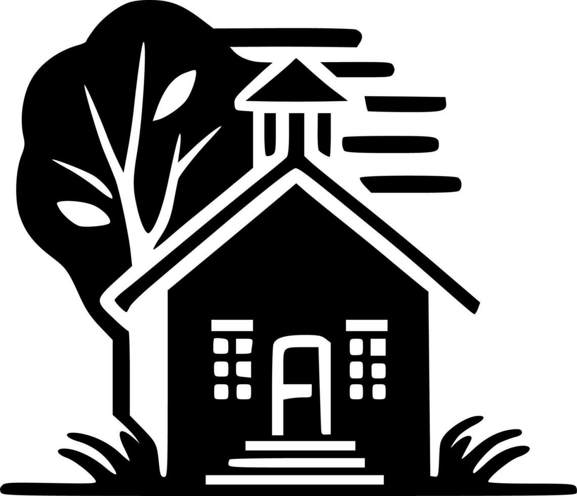 School, Black and White Vector illustration