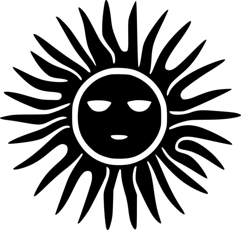 Sun, Minimalist and Simple Silhouette - Vector illustration