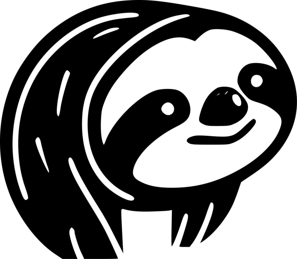 Sloth - Black and White Isolated Icon - Vector illustration