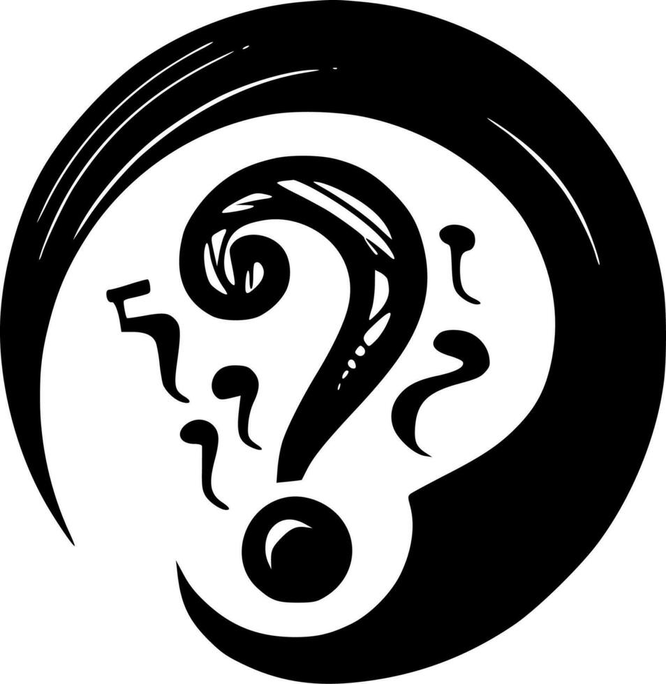 Question - Black and White Isolated Icon - Vector illustration