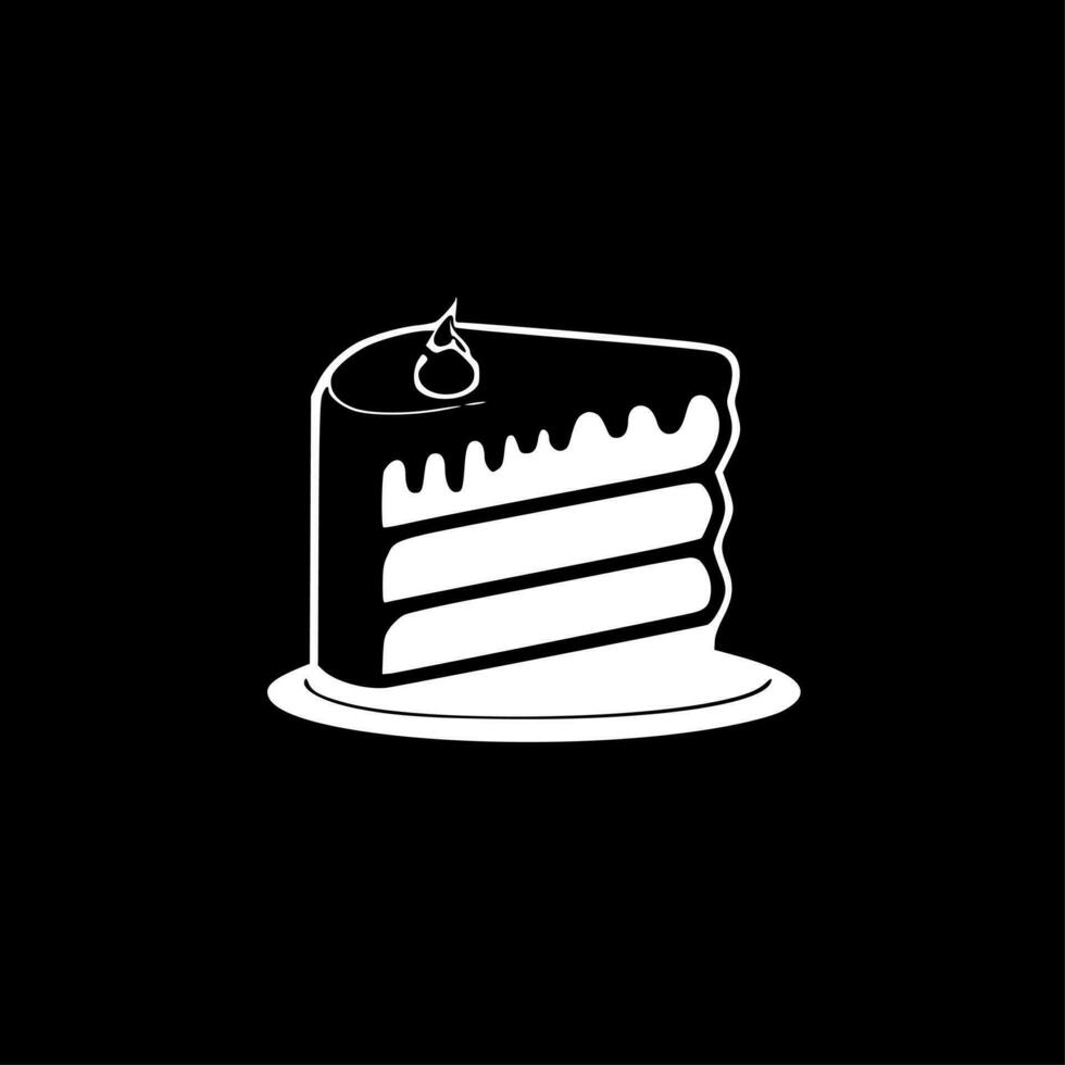 Cake, Black and White Vector illustration