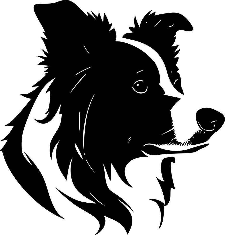 Border Collie, Black and White Vector illustration