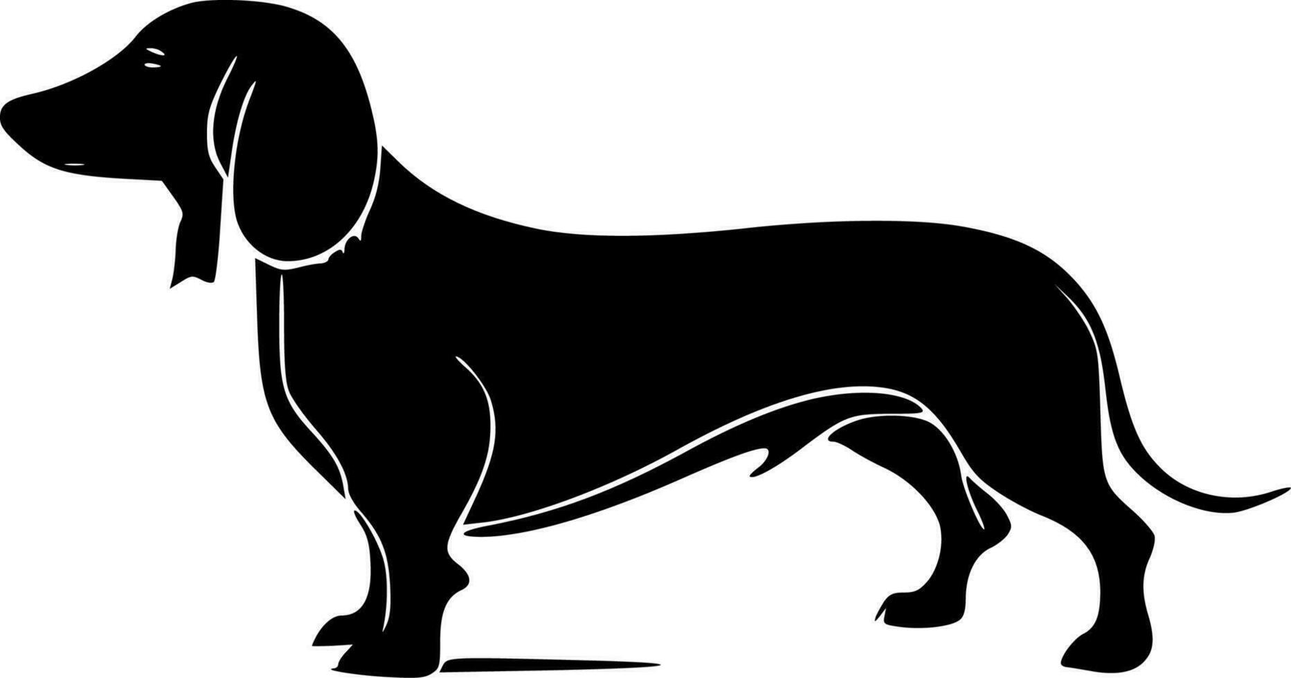 perro tejonero, minimalista y sencillo silueta - vector ilustración