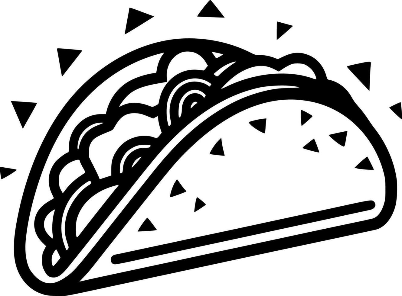 Taco, Minimalist and Simple Silhouette - Vector illustration