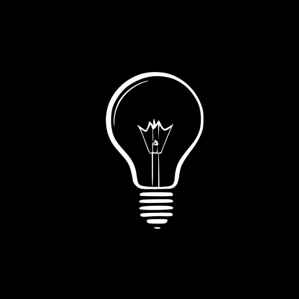 Bulb - Black and White Isolated Icon - Vector illustration