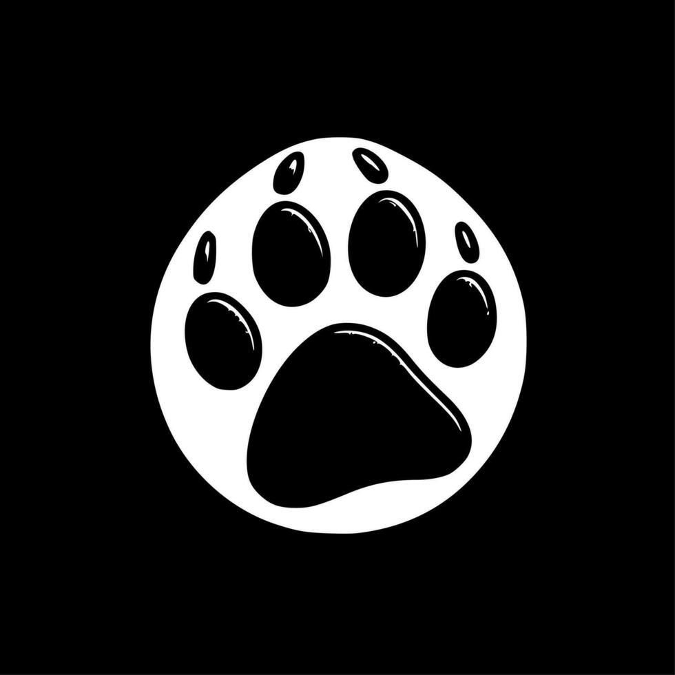 Paw - Black and White Isolated Icon - Vector illustration