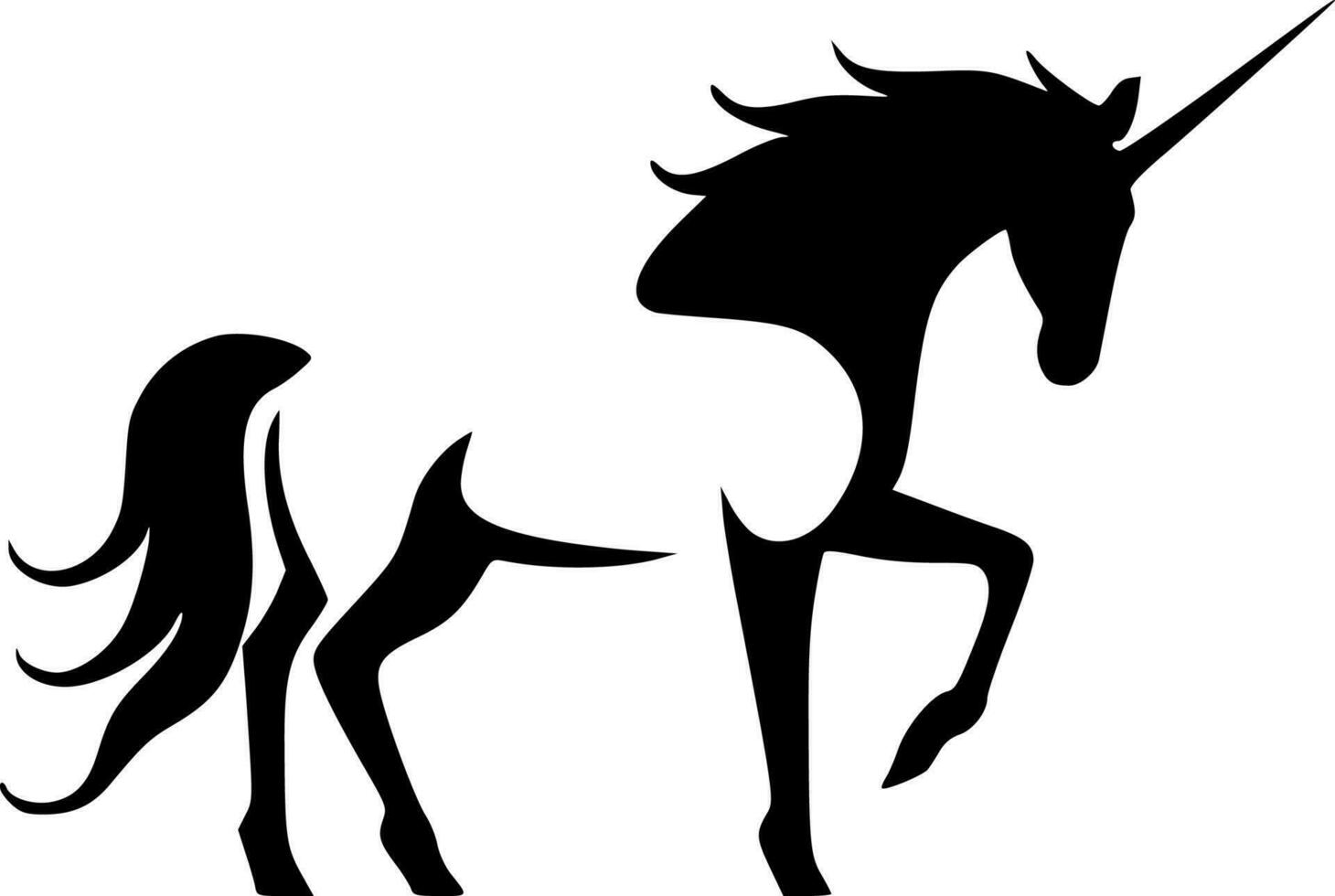 Unicorns - Black and White Isolated Icon - Vector illustration