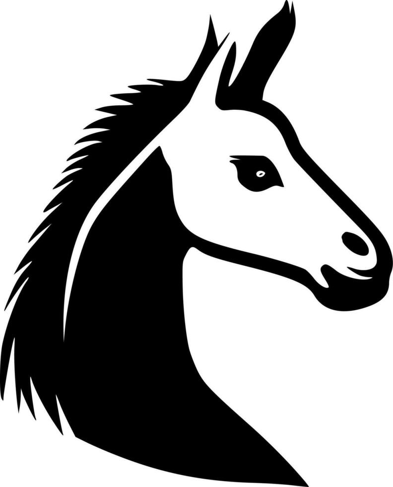 Llama, Black and White Vector illustration