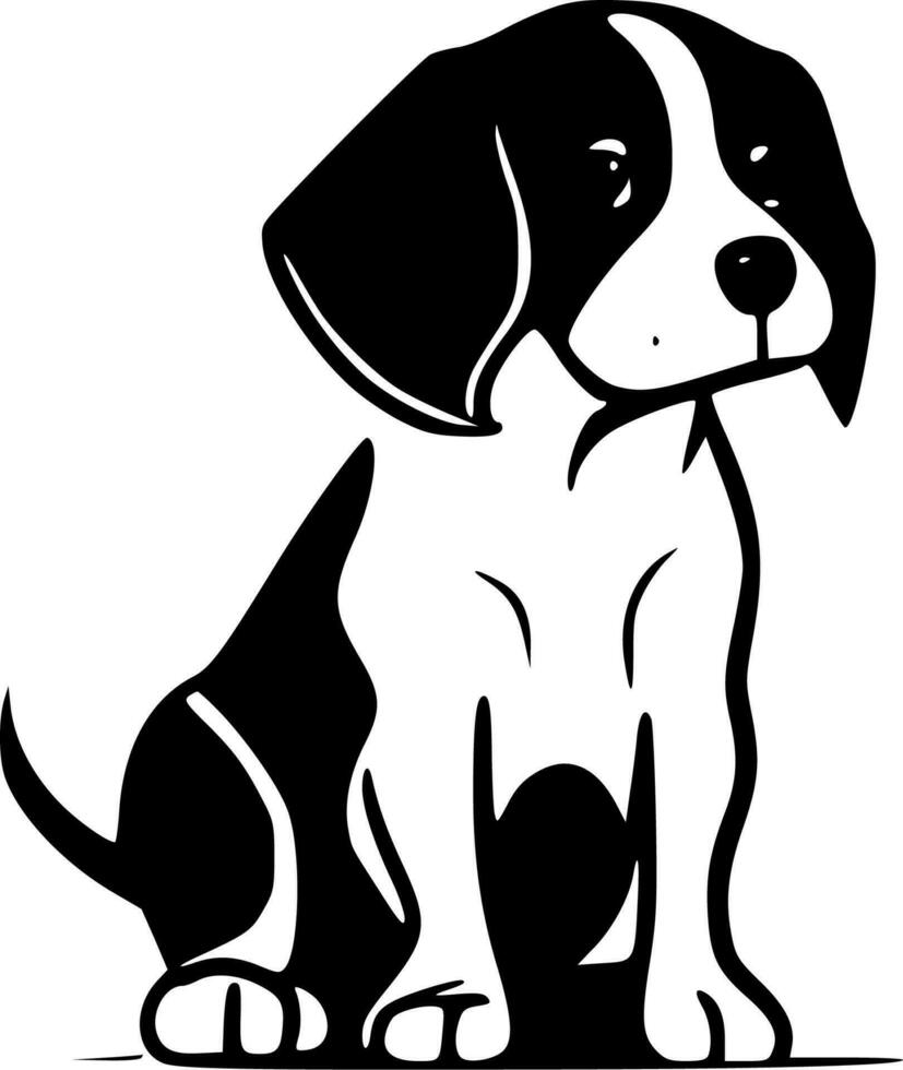 perro acortar arte, minimalista y sencillo silueta - vector ilustración