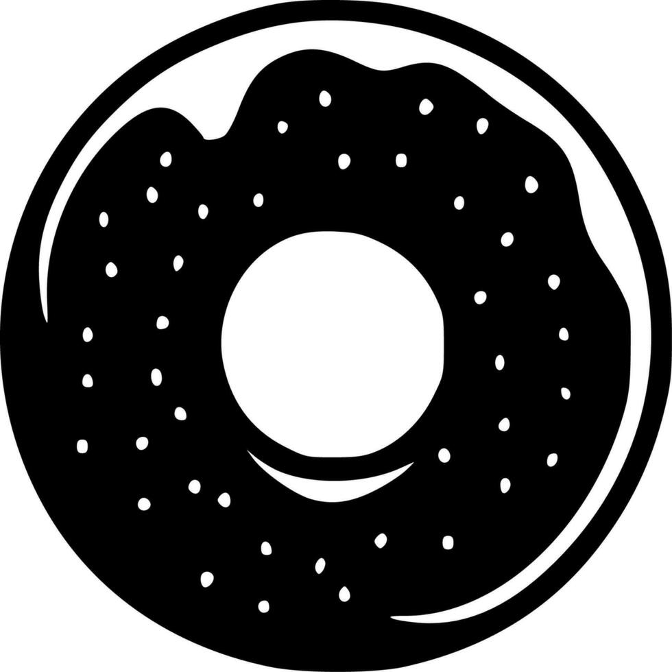 Donut, Minimalist and Simple Silhouette - Vector illustration