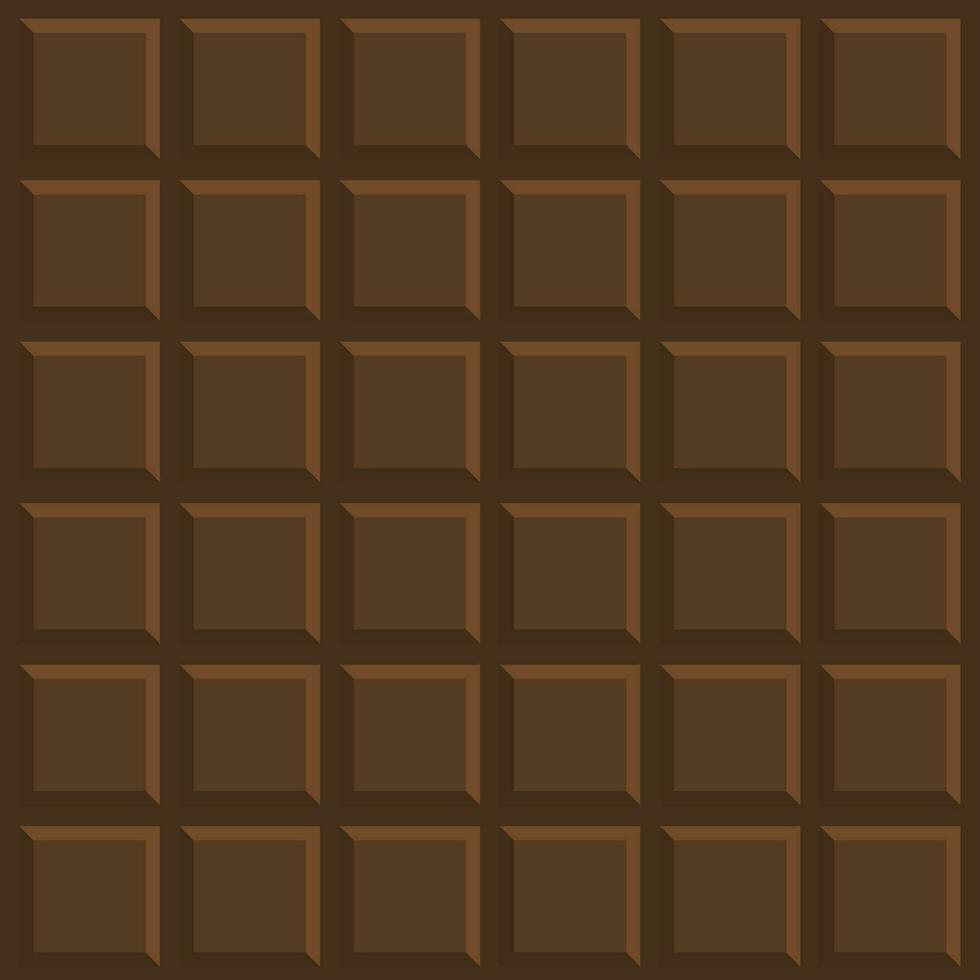 Dark chocolate bar background. Vector cartoon of dark chocolate bar seamless background
