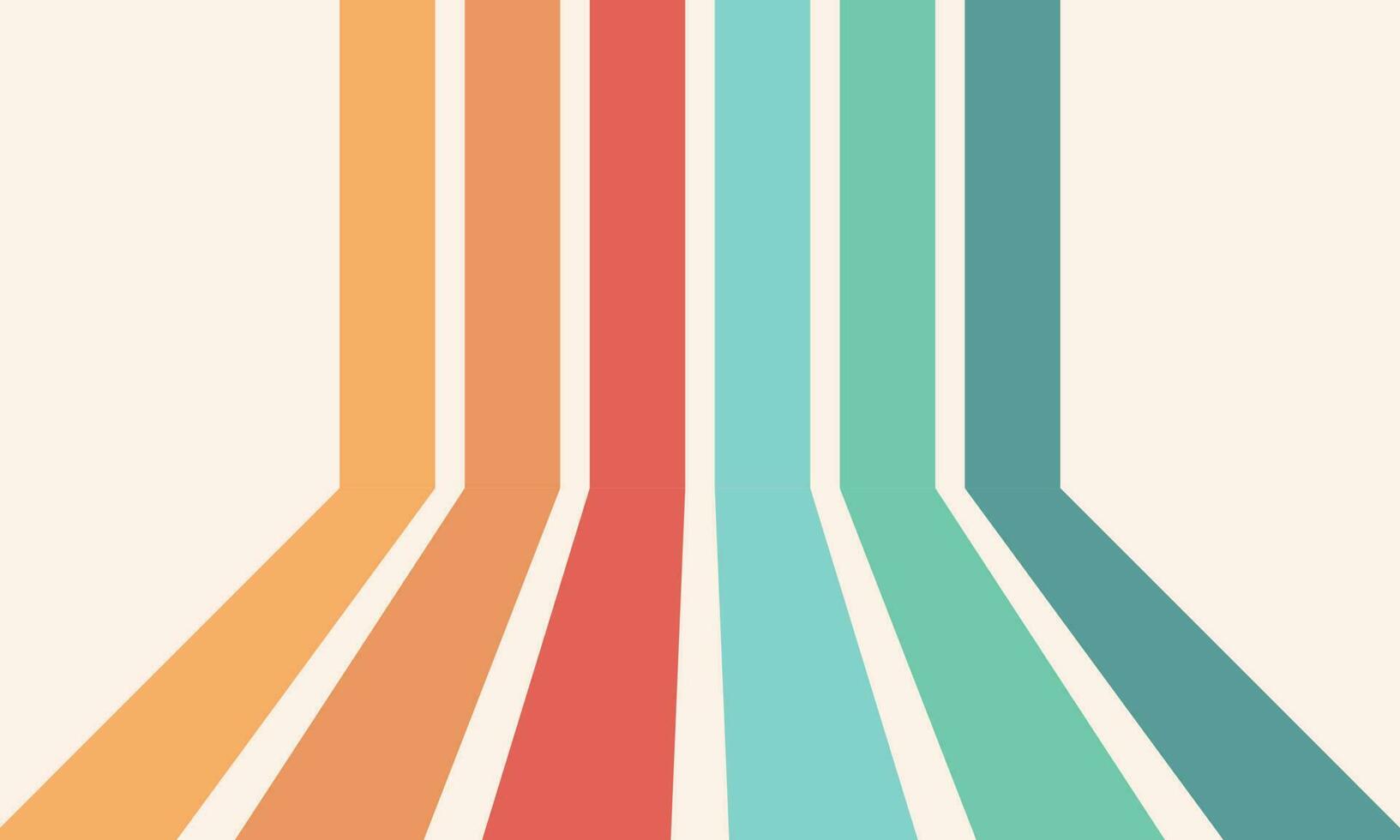 Retro groovy background. Geometric hippie rainbows line. Vintage retro style wallpaper with lines, rainbow wavy stripes. abstract stylish 70s era line frame illustration vector