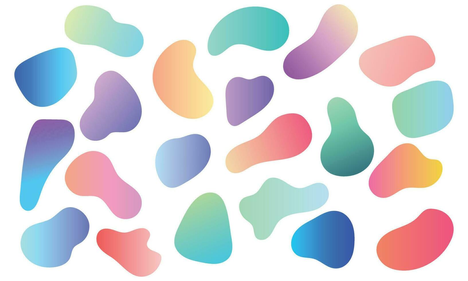 Gradient abstract liquid shapes. Abstract organic shape. modern blotch shape. Liquid basic shapes. Organic amoeba blob shape abstract colorful vector illustration. Basic stains geometric