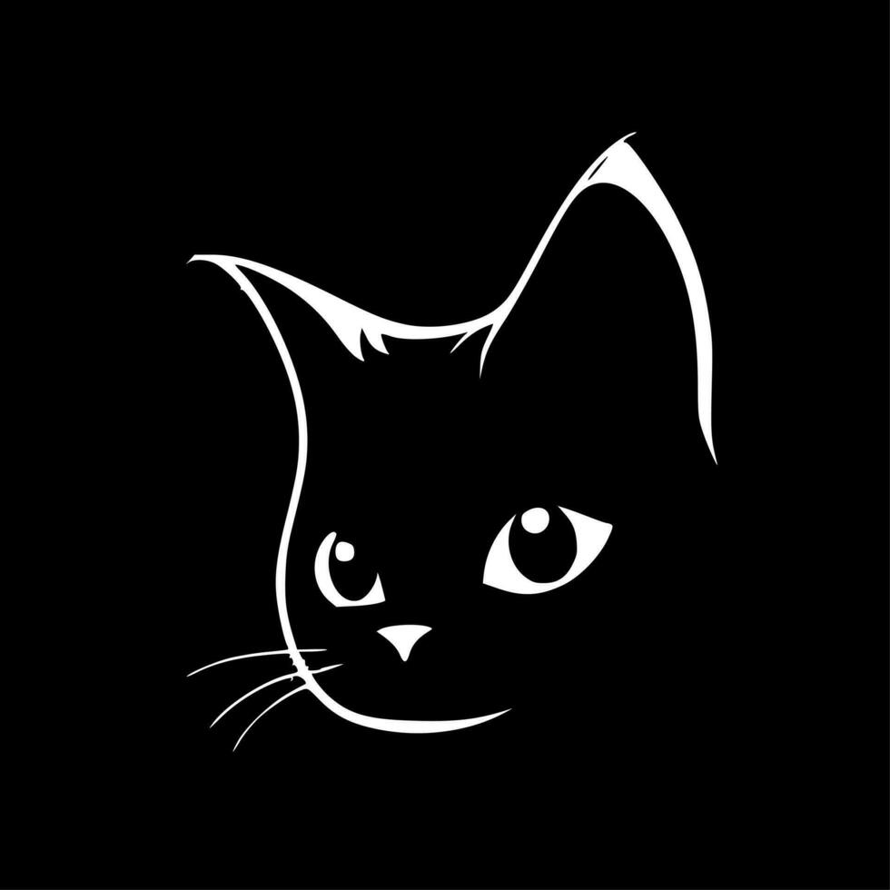 gato clipart - minimalista y plano logo - vector ilustración