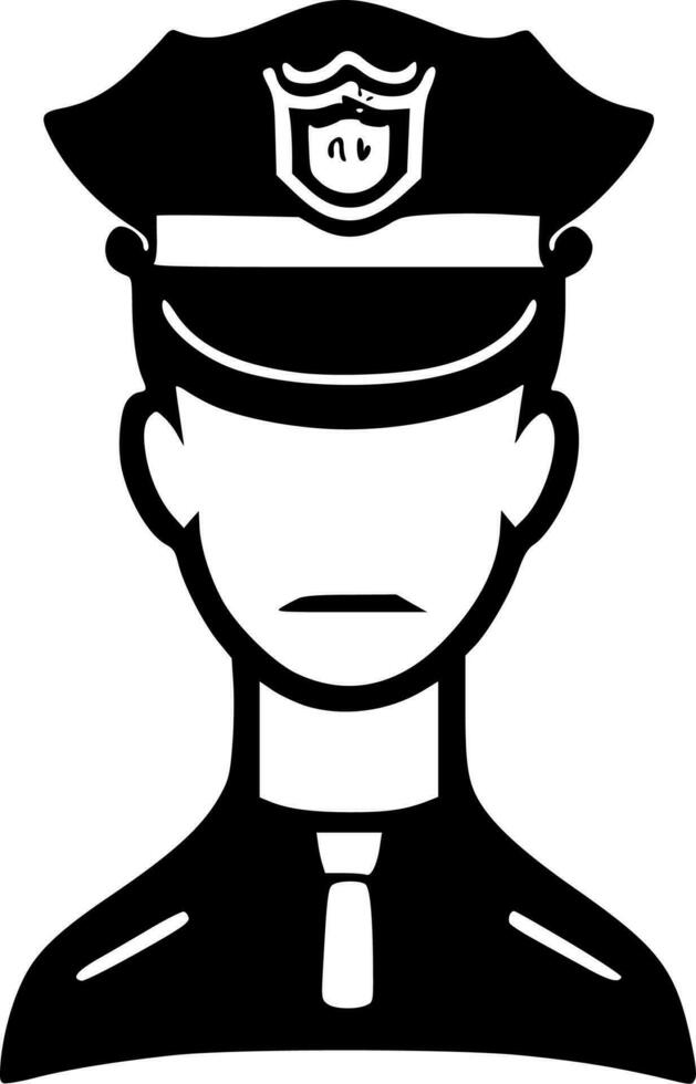 Police, Black and White Vector illustration