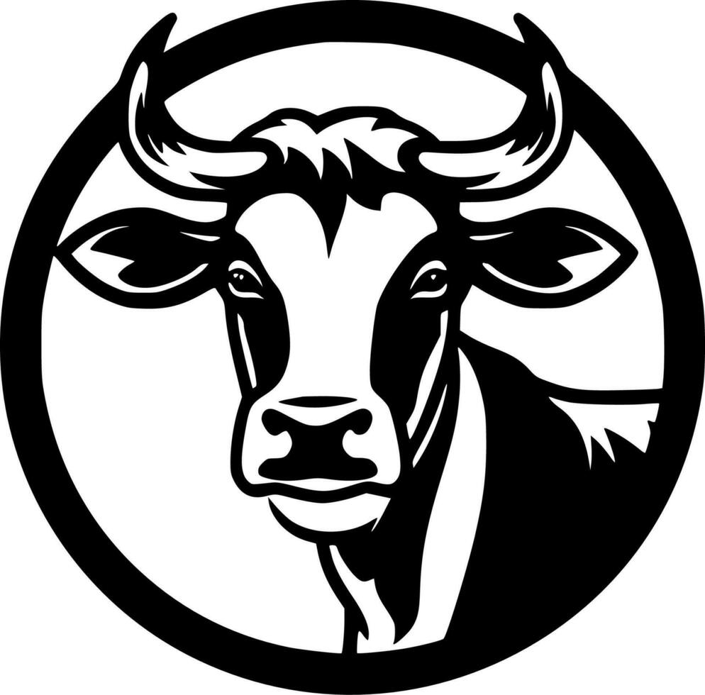 vaca - minimalista y plano logo - vector ilustración