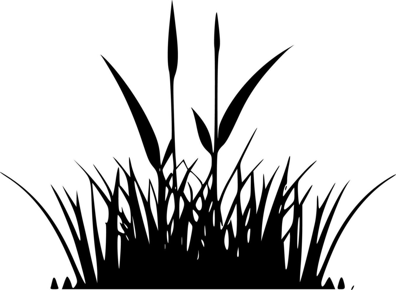 Grass, Minimalist and Simple Silhouette - Vector illustration