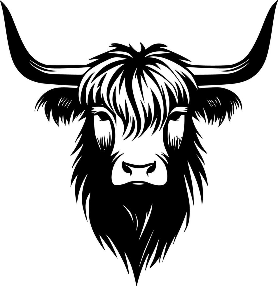 Highland Cow, Minimalist and Simple Silhouette - Vector illustration