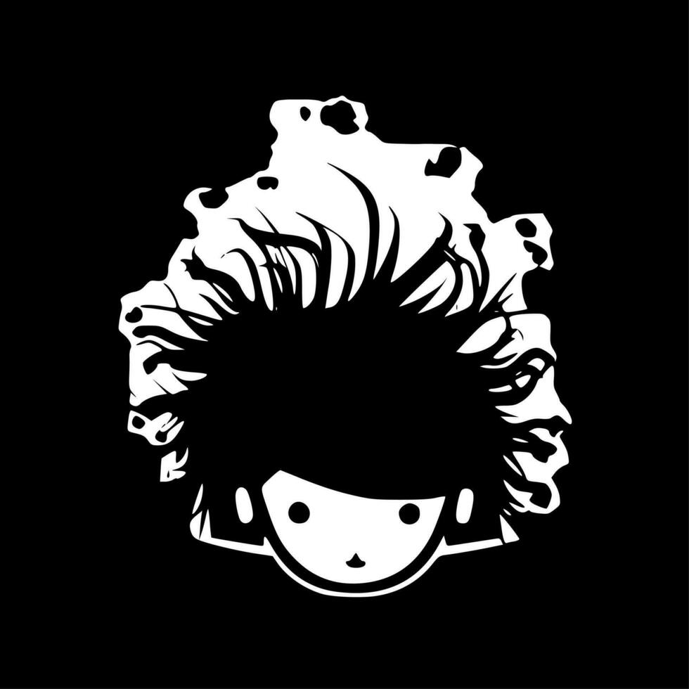 Hair, Black and White Vector illustration