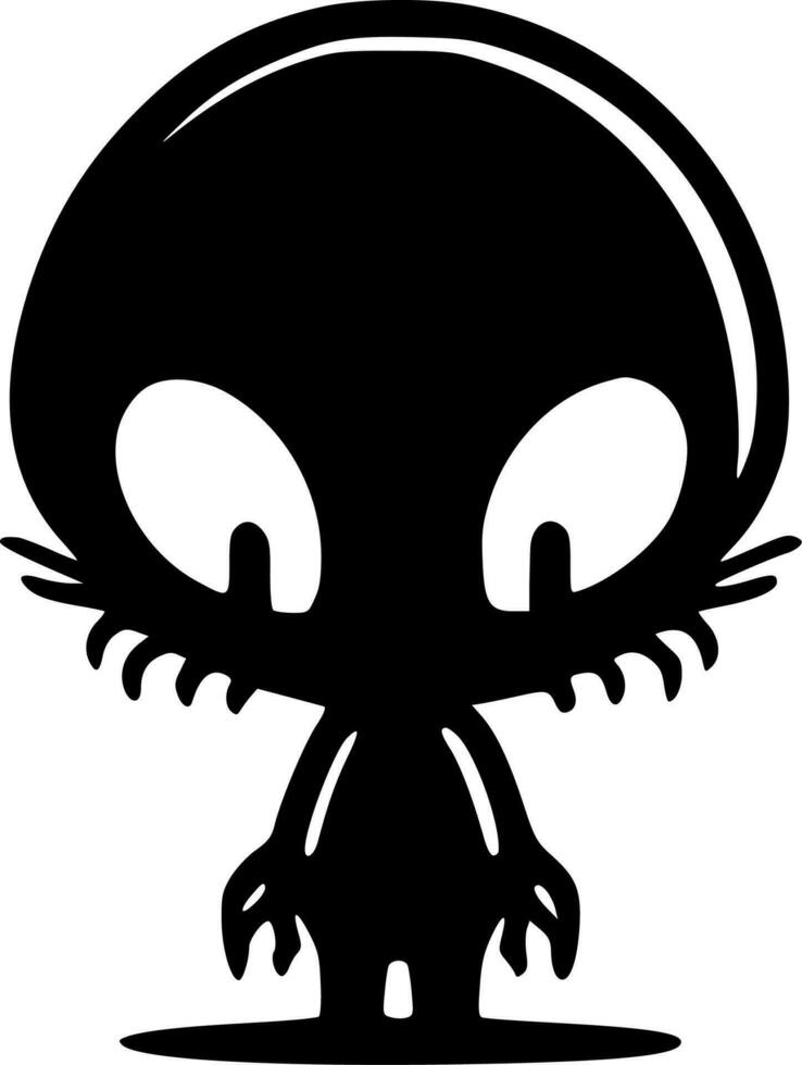 Alien, Black and White Vector illustration