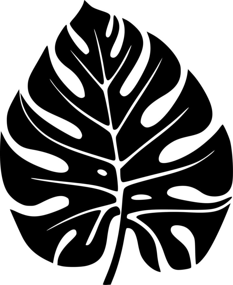 Monstera - Black and White Isolated Icon - Vector illustration