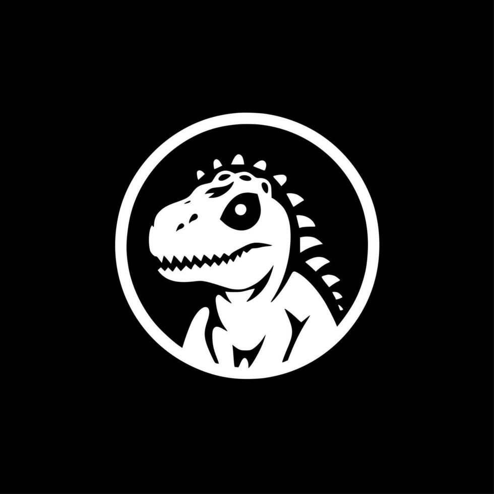 Dinosaur, Black and White Vector illustration