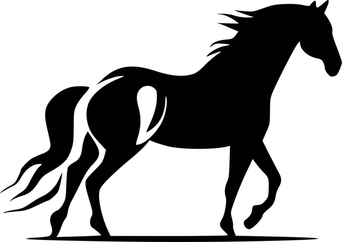 Horse, Black and White Vector illustration 24140605 Vector Art at Vecteezy