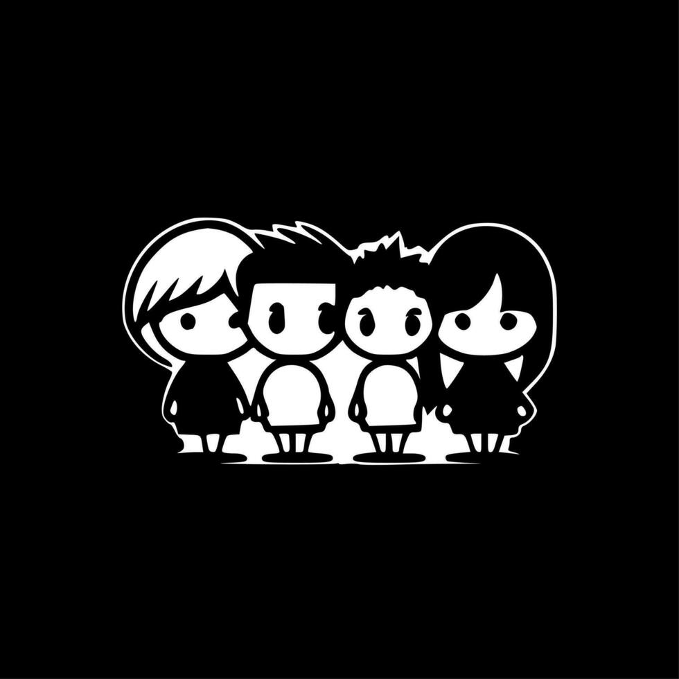 Friends, Minimalist and Simple Silhouette - Vector illustration