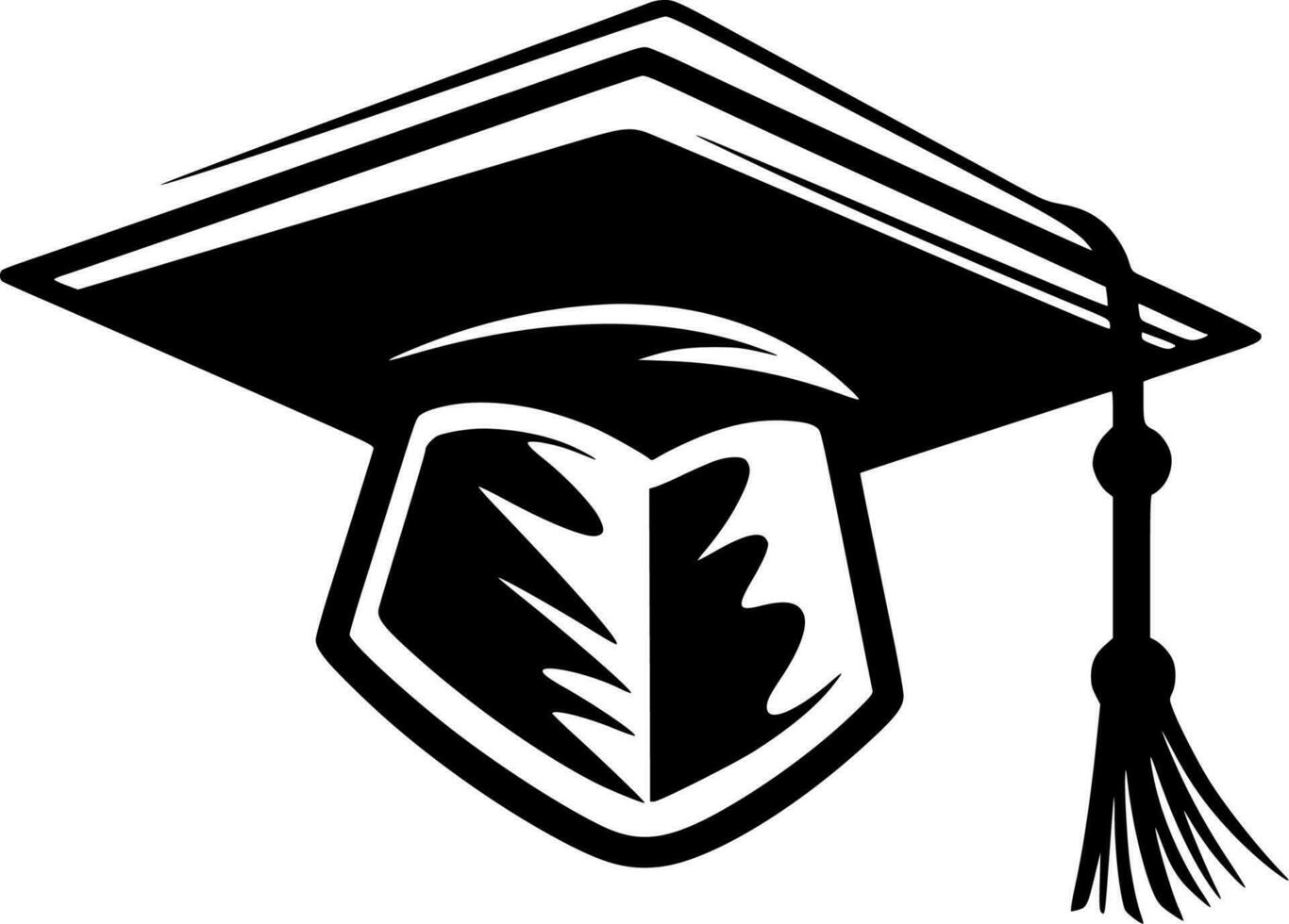 Graduation - Black and White Isolated Icon - Vector illustration