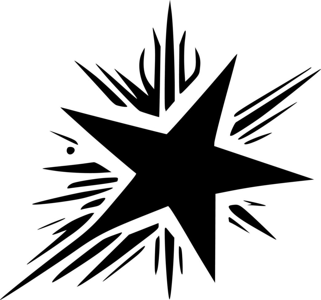 estrella - negro y blanco aislado icono - vector ilustración