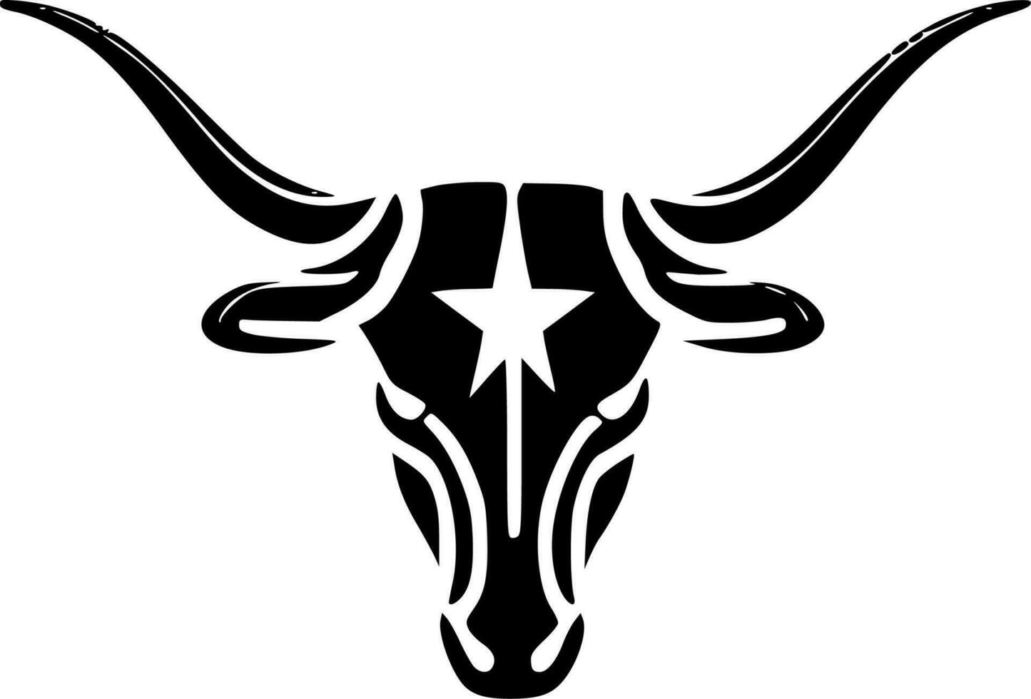 Texas Longhorn Head - High Quality Vector Logo - Vector illustration ideal for T-shirt graphic