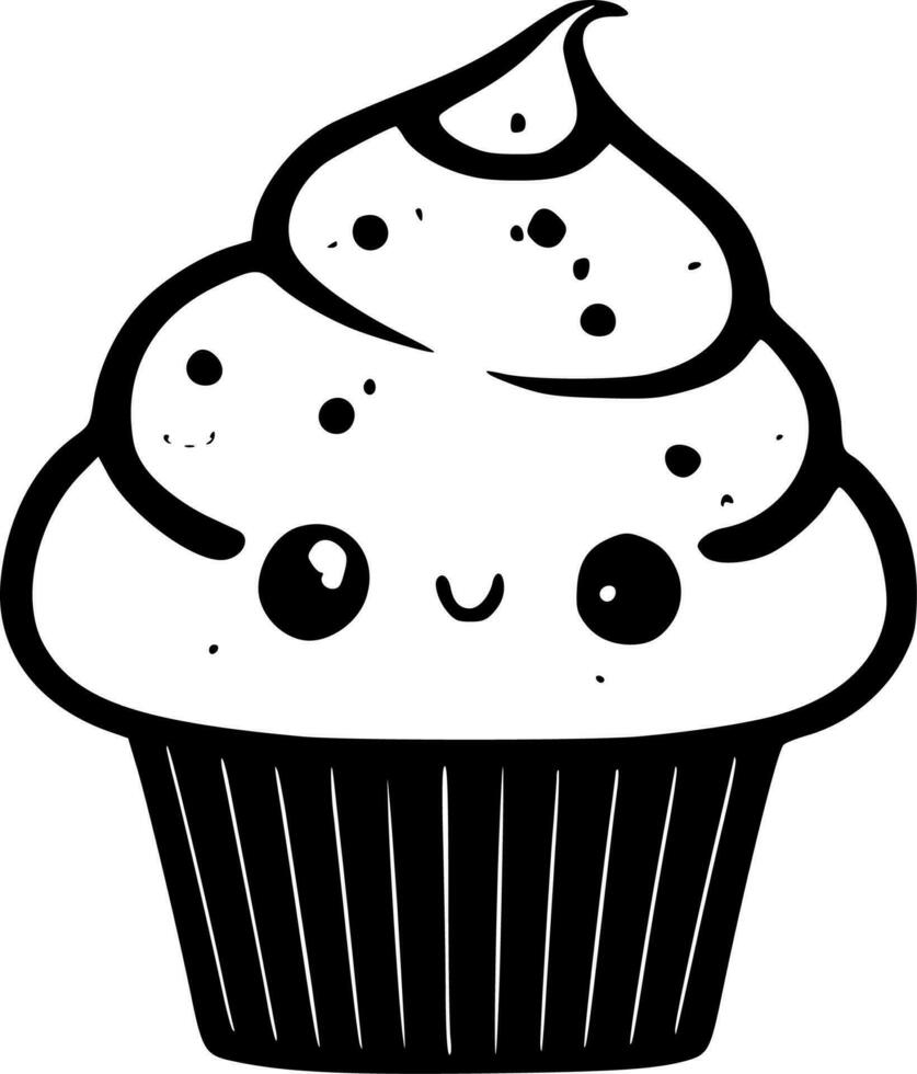 Cupcake - Minimalist and Flat Logo - Vector illustration