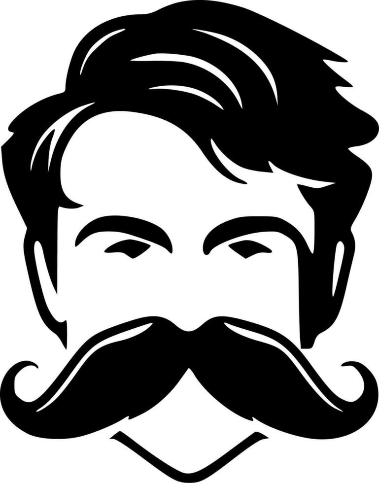 Moustache - Black and White Isolated Icon - Vector illustration