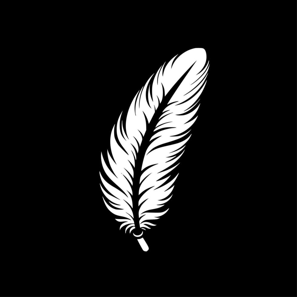 Feather - Minimalist and Flat Logo - Vector illustration