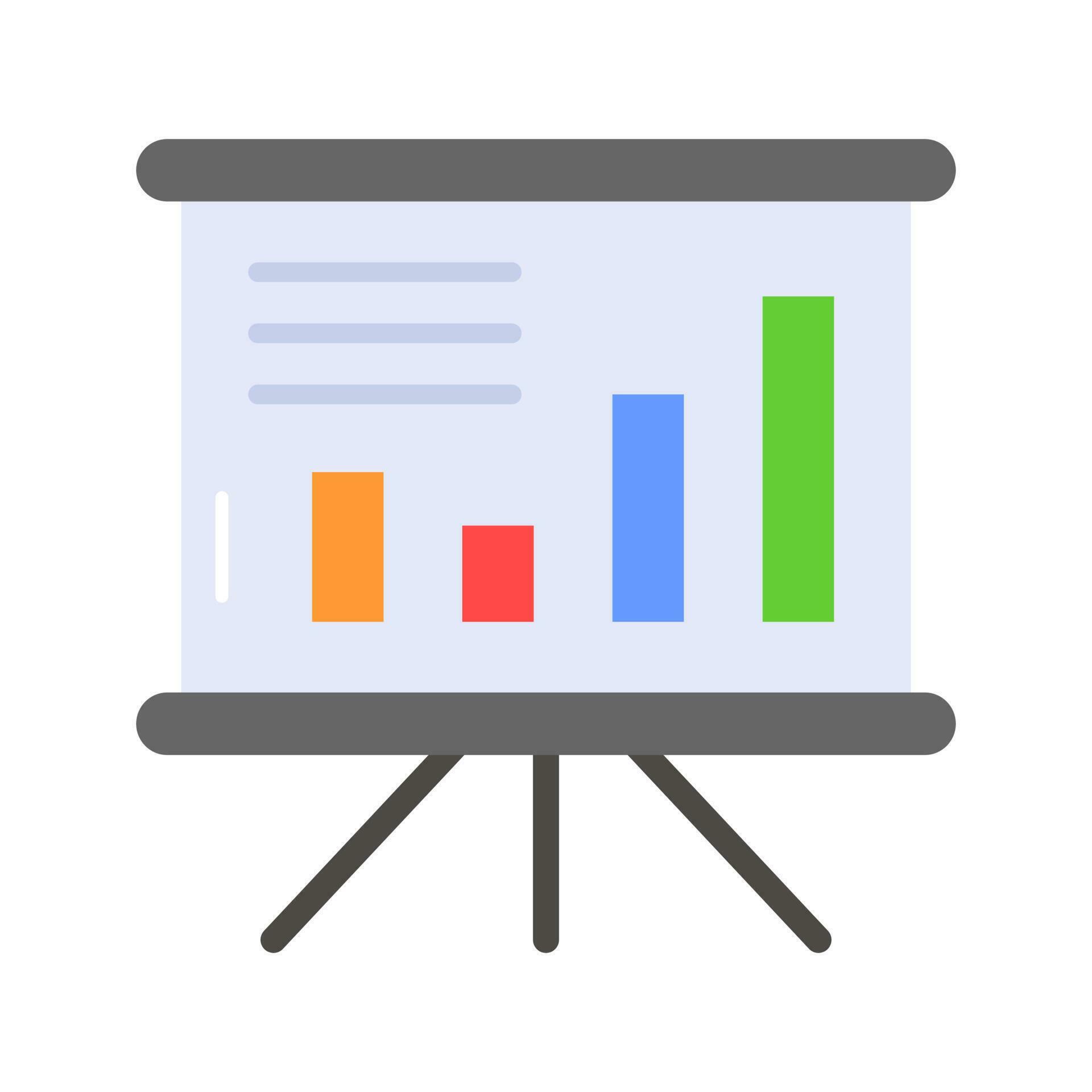 Bar chart on board denoting vector of presentation board in modern Chart On Board