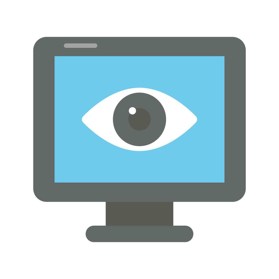 An eye inside the monitor screen showing concept icon of monitoring in trendy style vector
