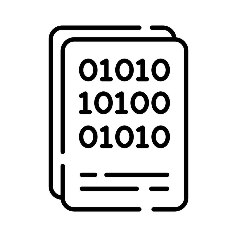 Binary coding on sheet showing vector of binary coding in modern style