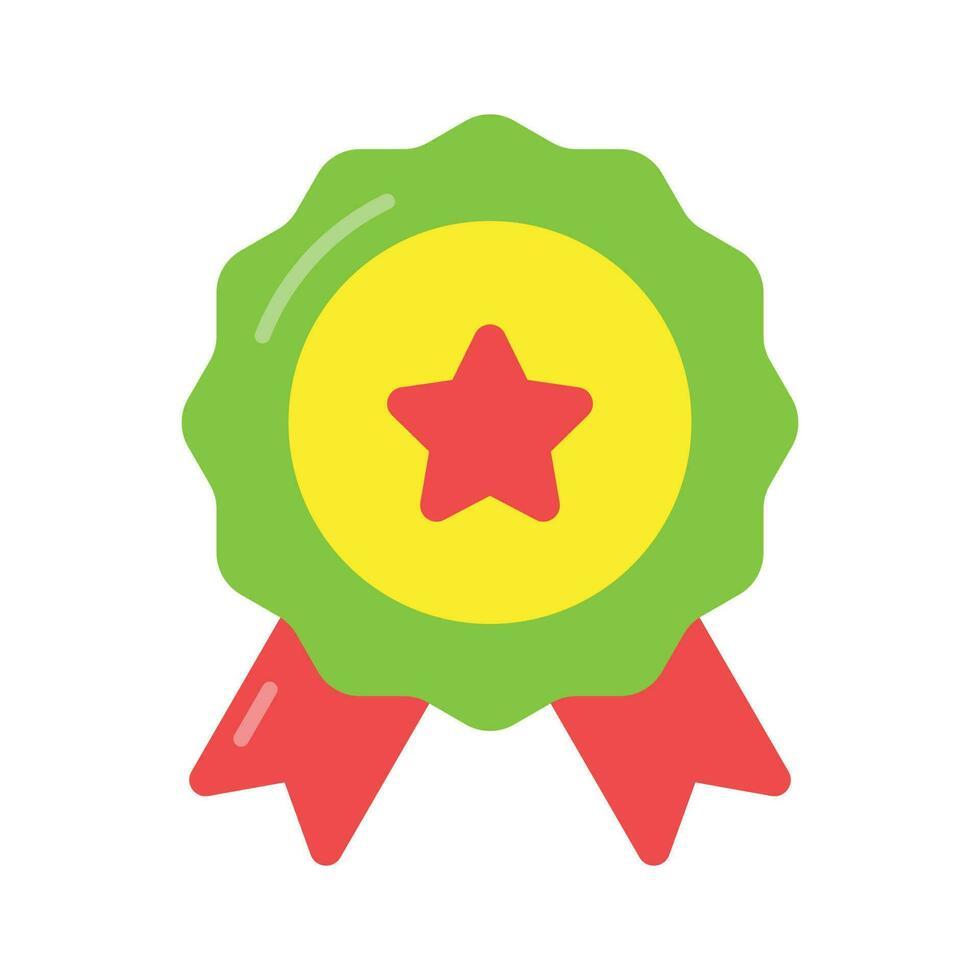 Flat vector of star badge, modern icon of quality badge in editable style