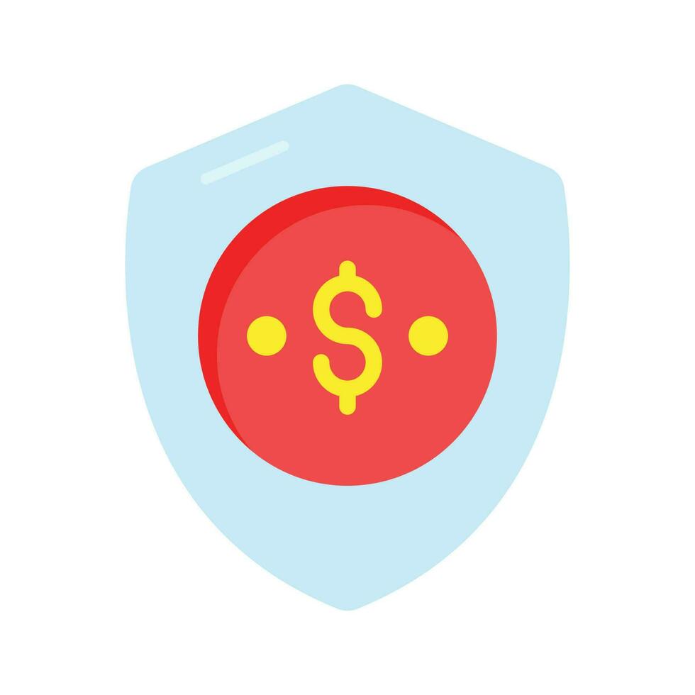 Protection shield with dollar coin showing concept icon of finance security vector