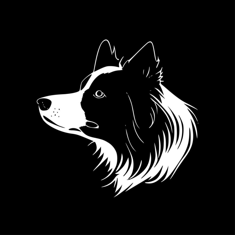 Border Collie, Minimalist and Simple Silhouette - Vector illustration