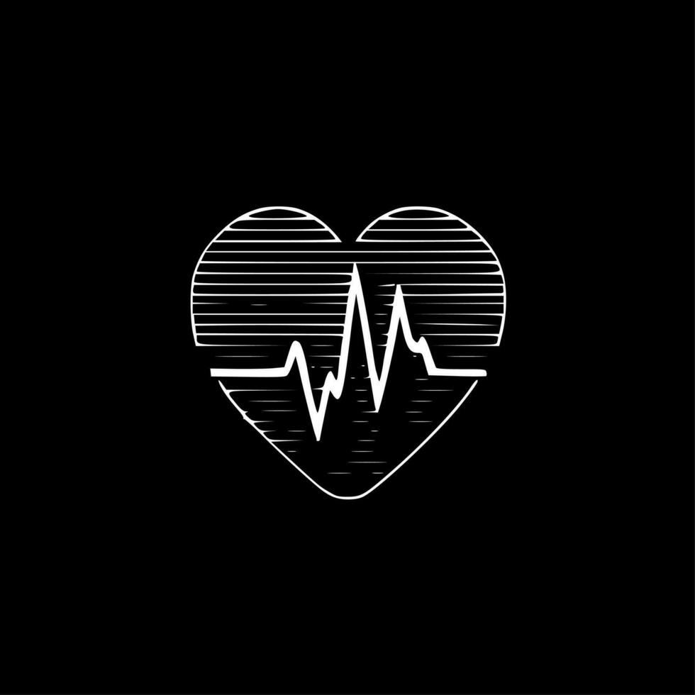 Heartbeat - Minimalist and Flat Logo - Vector illustration