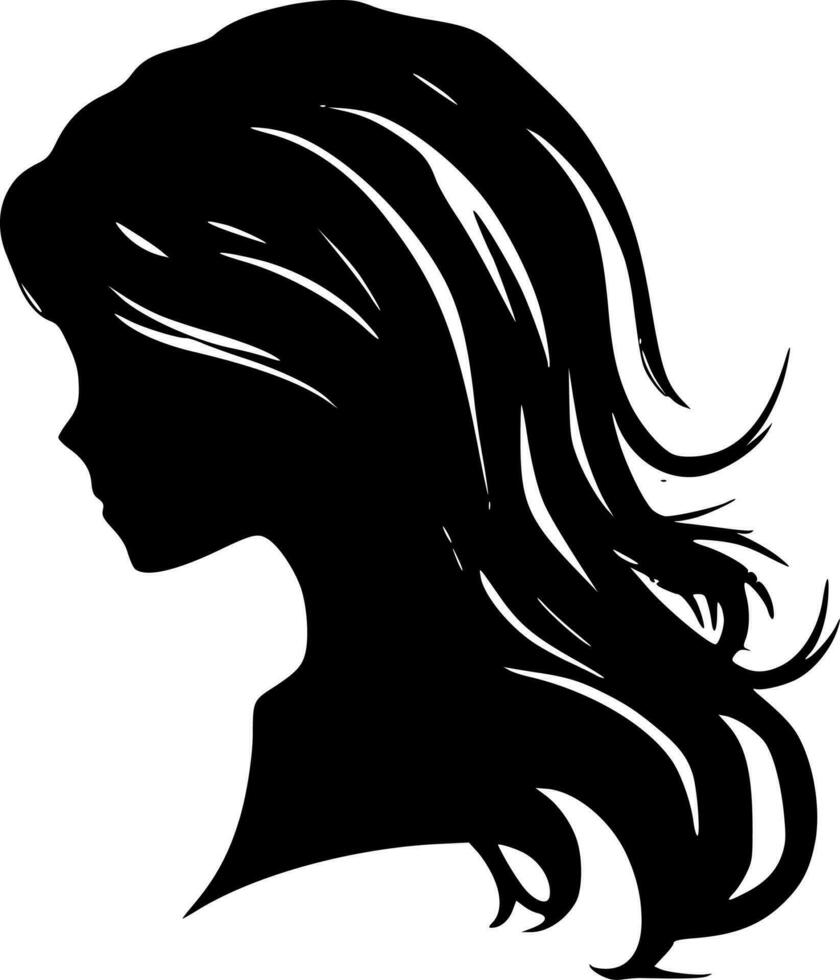 cabello, negro y blanco vector ilustración